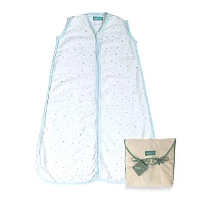 Afbeelding van molis&amp;co. Babyslaapzak van 100% katoen. 0,4 TOG. 18 36 maanden. Ideaal voor de zomer. Blue Sky blauw. Zacht en fris in één laag stof.