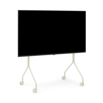 Afbeelding van Pedestal Moon Rollin&#039; TV standaard met wieltjes voor 40 tot 70 inch scherm, mobiel, televisiewagen, elegant, beige