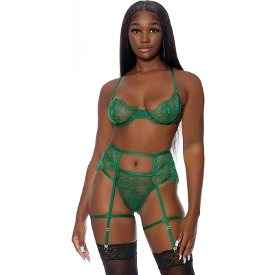Afbeelding van Forplay Blooming Season Lingerie Set emerald XL