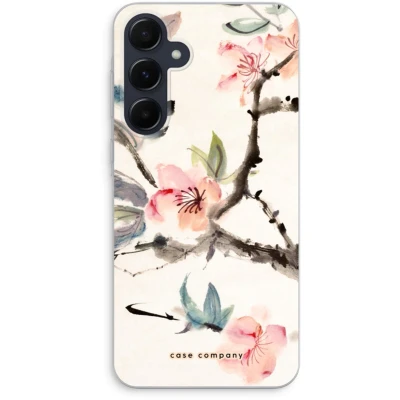 Afbeelding van Case Company® hoesje geschikt voor Samsung Galaxy A55 Japanse bloemen Soft Cover Telefoonhoesje Bescherming aan alle Kanten en Schermrand