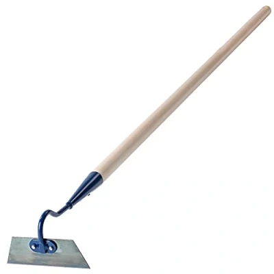 Afbeelding van KADAX Metalen tuinhouweel met houten handvat voor het losmaken, luchten en wieden van de grond, tuinaccessoires verwijderen onkruid (W: 14cm, trapeziumvorm)