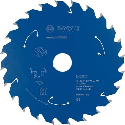 Image de BOSCH 2608644498 lame de scie circulaire E x pert pour bois scies sans fil 136 20 1,5/1 mm, 24T