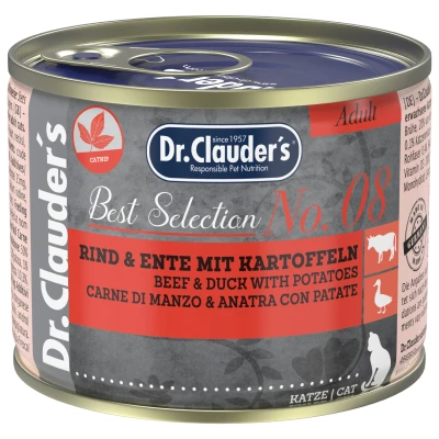 Afbeelding van Dr.Clauder&#039;s Best Selection No. 8 Kattenvoer Rund Eend Aardappel 200 g