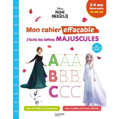 Image de Disney La Reine des neiges 2 Mon cahier effaçable J&#039;écris les lettres majuscules (3 6 ans)
