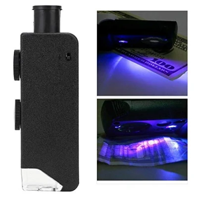 Afbeelding van 60 100X Verstelbare Handheld LED Verlichte Zoom Veld Microscoop Professionele Mini Vergrootglas Hoge Precisie Micro voor Observatie
