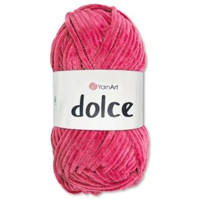 Afbeelding van Frida&#039;s Wollhaus YarnArt Dolce 794 Chenille breiwol, haak en amigurumi garen, 100 g, 64 kleuren, framboos