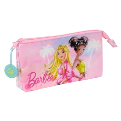 Afbeelding van Pennenetui met 3 vakken Barbie Painterly Roze Hemelsblauw 22 x 12 cm