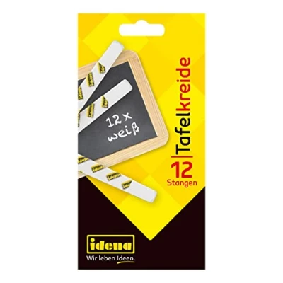 Afbeelding van Idena 621721 schoolbordkrijt set van 12 in vouwdoos, wit