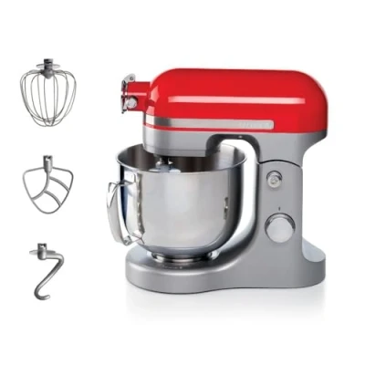 Afbeelding van Ariete 1589/00 Moderna Keukenmixer 1600 Watt RVS 11 snelheden 5.5 liter incl 3 accessoires Rood