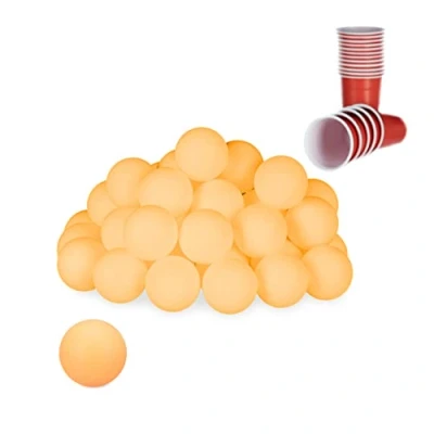 Afbeelding van Relaxdays beerpong ballen pingpongballen oranje 38 mm tafeltennis balletjes 48 stuks