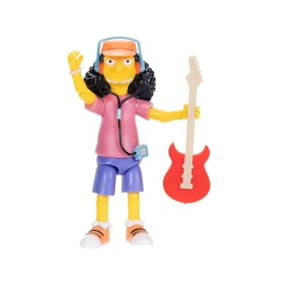 Afbeelding van The Simpsons JAKKS Pacific Otto verzamelfiguur 12,7 cm met elektrische gitaaraccessoires, beweegbaar figuur, verzamelobject presentatieverpakking