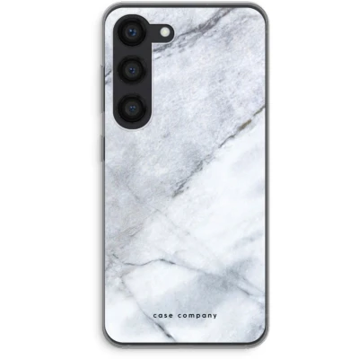 Afbeelding van hoesje geschikt voor Samsung Galaxy S23 Witte marmer Soft Cover Telefoonhoesje Bescherming aan alle Kanten en Schermrand