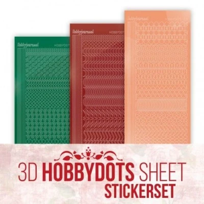 Afbeelding van Stickerset 3D Hobbydots Sheet Berries Beauties Red Roses