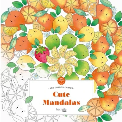 Afbeelding van Les Grands Carrés Cute Mandalas Hachette Heroes Kleurboek voor volwassenen