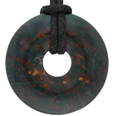 Afbeelding van Lebensquelle Plus Heliotrope donut, edelsteenhanger Ø 30 mm