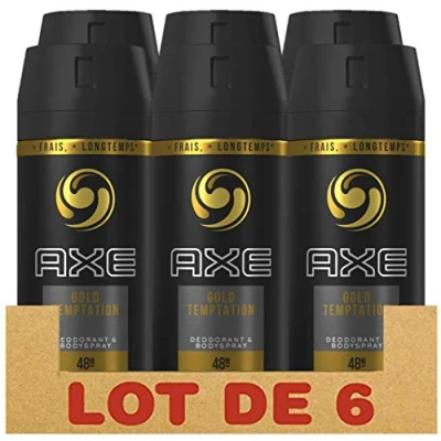 Afbeelding van Axe Gold Temptation 6 x 150 ml Deodorant Spray Voordeelverpakking