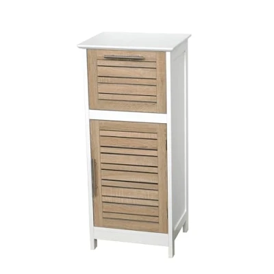 Afbeelding van TENDANCE Vloerkast voor badkamer, 1 deur en lade, antiek eiken look