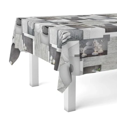 Image de Martina Home Nappe en toile cirée Zen Stones unique 220 x 140 cm