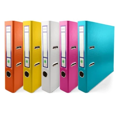 Afbeelding van Netuno 5 x ringband, kleuren, oranje, geel, wit, roze, turquoise, A4, 2 ringmechanisme, cm, schoolmap, voor documenten in A4 formaat, ordner met hefboommechanisme
