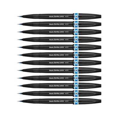 Afbeelding van Pentel Arts Brush Sign Pen Artist SESF30C SX, penseelstiften, extra fijne zachte punt, hemelsblauw, 12 stuks
