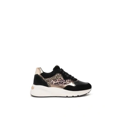 Afbeelding van Nero Giardini E512864D damessneakers van Zweden, leer en technisch materiaal, zwart., 36 EU