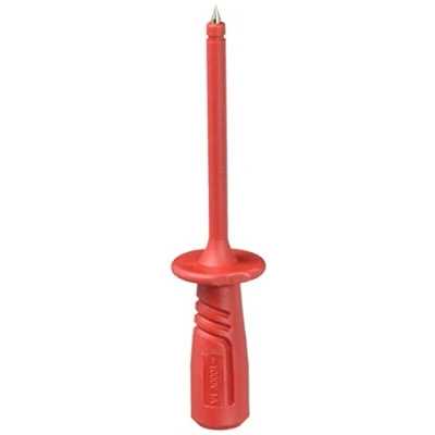 Afbeelding van TEST PROBE MET ELASTISCHE, SCHOKBESTENDIGE, GEÏSCOLEERDE SLEEF, FEMALE SOKKE 4mm VEILIGHEID (PRUEF2600 RED)