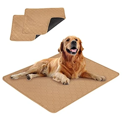 Afbeelding van Eastlion Hondenmat, zeer absorberend, herbruikbaar, voor honden en puppy&#039;s, geschikt honden, katten, cavia&#039;s (2 stuks, 60 x 45 cm) S beige