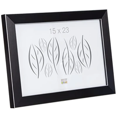 Afbeelding van Deknudt Frames Fotolijst Zwart met zilverbies S41VK2 15x23 cm