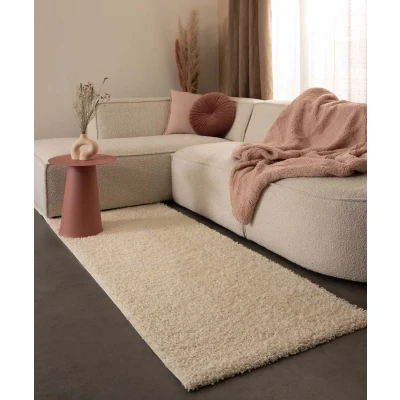 Afbeelding van Hoogpolig Vloerkleed Shaggy Trend Effen Crème 80x250 Cm