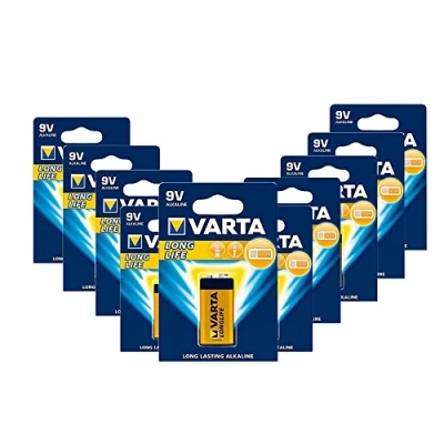 Afbeelding van Varta 10 stuks E Block alkaline batterijen voor brandmelder, rookmelder, vochtmeter 9 V