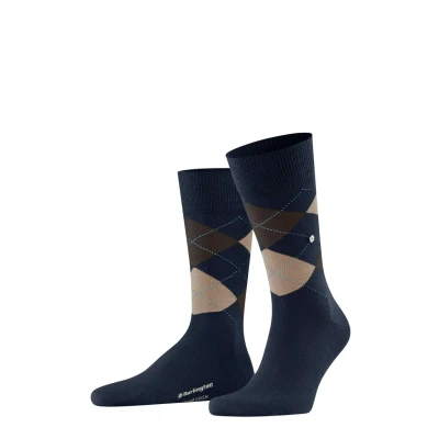 Afbeelding van Burlington Edinburgh Rautenmuster Argyle CLIP ONE SIZE 4046 Sokken, Heren, Maat: 41 46, Dunkelblau