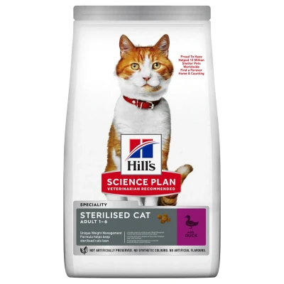 Afbeelding van Hill&#039;s Feline Young Adult Sterilised Cat Eend Kattenvoer 1.5 kg
