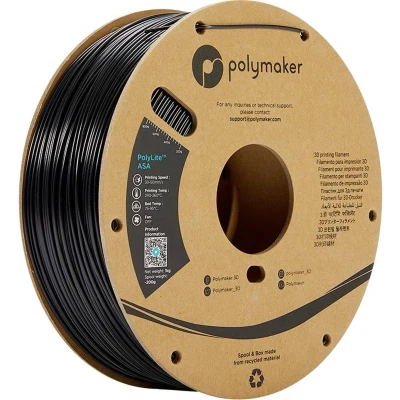 Afbeelding van Polymaker PF01010 PolyLite Filament ASA UV bestendig, Weerbestendig, Hittebestendig 2.85 mm 1000 g Zwart 1 stuk(s)