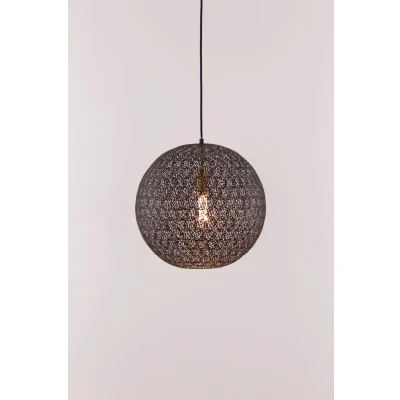 Afbeelding van Hanglamp bol zwart/goud 40cm