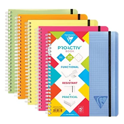 Afbeelding van Clairefontaine Linicolor Fresh Proactiv&#039;Book, A5, 16 x 21 cm, 180 pagina&#039;s, afneembaar, klein geruit, 90 g, wit