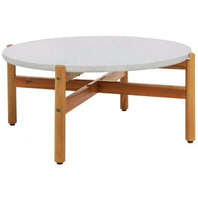 Afbeelding van House Nordic Terracina Ronde Salontafel Acacia/Terrazo