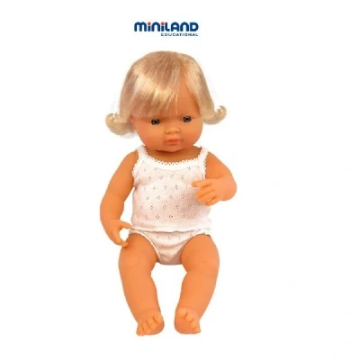 Afbeelding van Miniland babypop europees met ondergoed meisje 38 cm