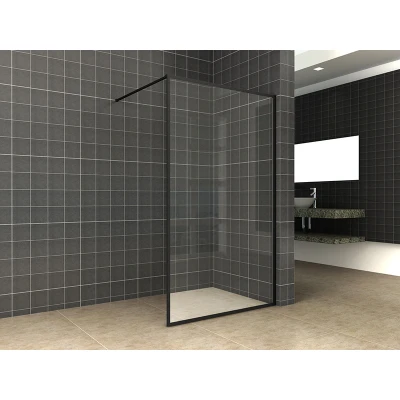 Afbeelding van Wiesbaden Square inloopdouche 1000x2000 10mm nano helder glas/mat zwart
