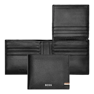 Afbeelding van HUGO BOSS Leren Kaarthoes Iconic Card Case Black Zwart