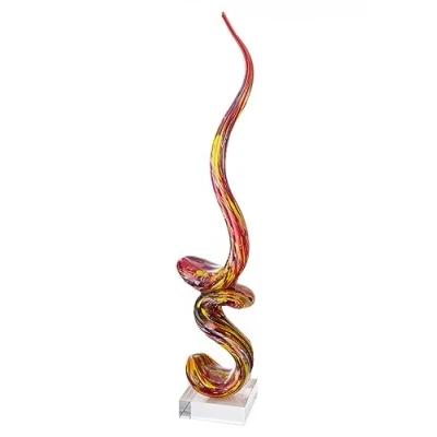Afbeelding van GILDE glas art Grote decoratieve sculptuur XXL Handgemaakt van Cadeau voor vrouwen Kerstmis Verjaardag Hoogte 80 cm