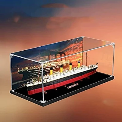 Afbeelding van OKCELL vitrine voor Lego 10294 Titanic, compatibel met geverfde achtergrond, 3 mm acryl vitrine, stofdichte