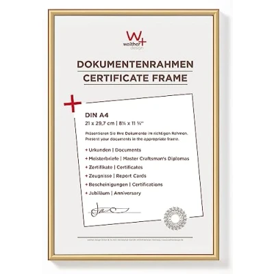 Afbeelding van walther+ design KV130G Wissellijst Papierformaat: DIN A4 Goud