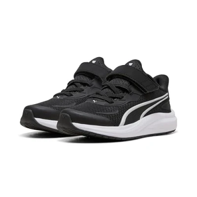 Afbeelding van Puma Skyrocket Trail hardloopschoenen black/white/silvercoloured voor kinderen, Maat: 35, Black/white/silver coloured Kunststof/ textiel