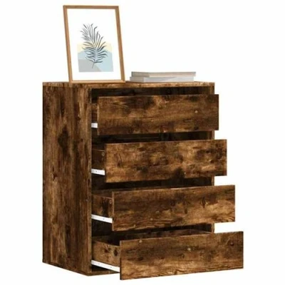 Image de vidaXL Commode d&#039;angle chêne fumé 60x41x76 cm bois d&#039;ingénierie852874