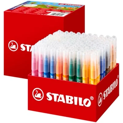 Afbeelding van STABILO power max viltstiften, 140 stuks, brede punt, 12 verschillende kleuren