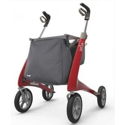 Afbeelding van Carbon Ultralight Rollator Rood Brede maat inclusief tas