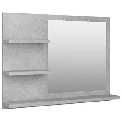 Afbeelding van vidaXL Badkamerspiegel 60x10,5x45 cm bewerkt hout betongrijs