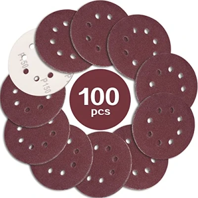 Afbeelding van STEBRUAM 100 stuks vellen 125 mm Sanding Disc Hook and Loop 150 Grit 8 Gaten Ronde Zandschijven voor Eccentric Sander