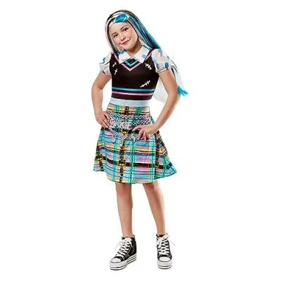 Afbeelding van Rubies Frankenstein Kostuum Frankie Stein Monster High Kind Meisje Blauw, Zwart Medium Halloween Verkleedkleding