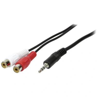 Afbeelding van LogiLink CA1047 Cinch / Jackplug Audio Aansluitkabel 0.20 m Zwart (mat)